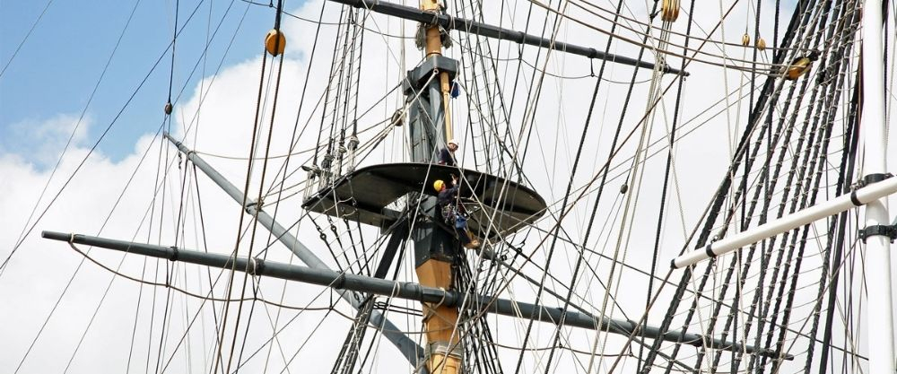 The spars and mast of HMS Victory.