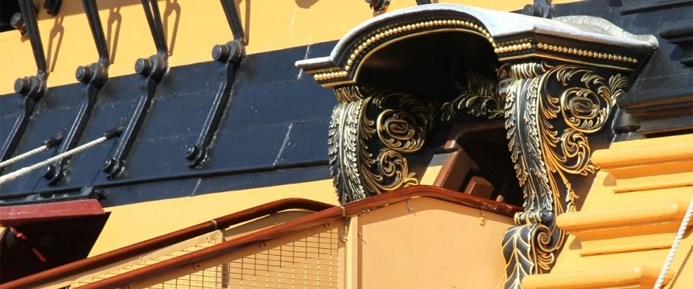 The starboard entry of HMS Victory.