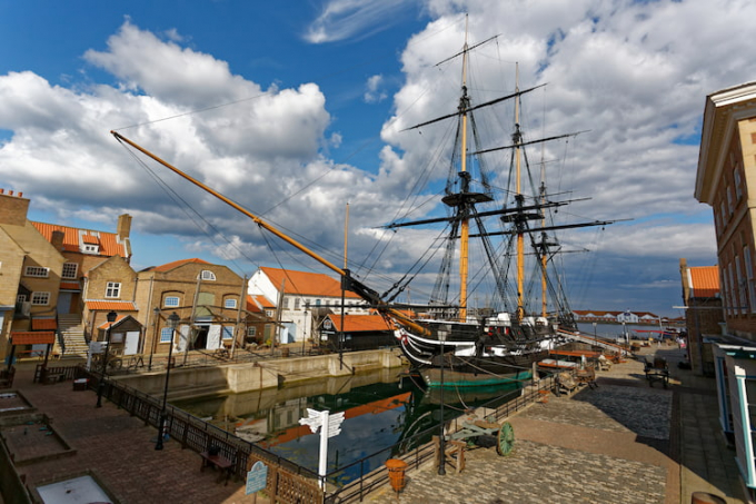 HMS Trincomalee sits in the centre of our Georgian Quay. 