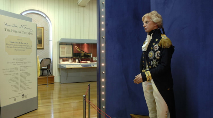 The life-sized recreation of Vice Admiral Lord Nelson shows the man behind the myth. 