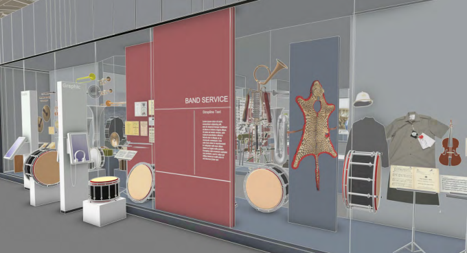 3D model of the New Royal marines Experience Royal Marines Band exhibit