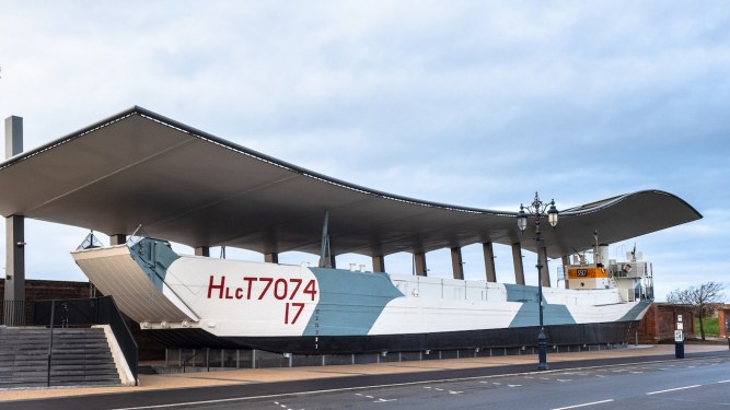 LCT 7074 on Southsea Seafront. 