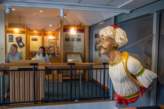 The figurehead of HMS Trincomalee housed at the National Museum of the Royal Navy Hartlepool.