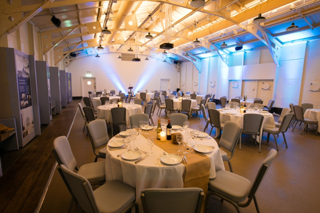 Round Table set up in Drill Hall