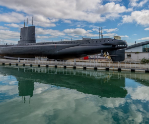 HMS Alliance docked at the Gosport marina. 