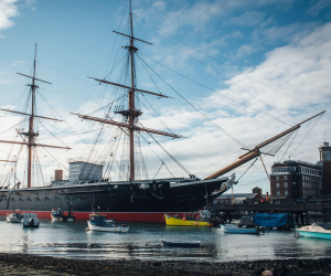 Exterior shot of HMS Warrior