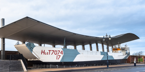 LCT 7074 on Southsea Seafront. 