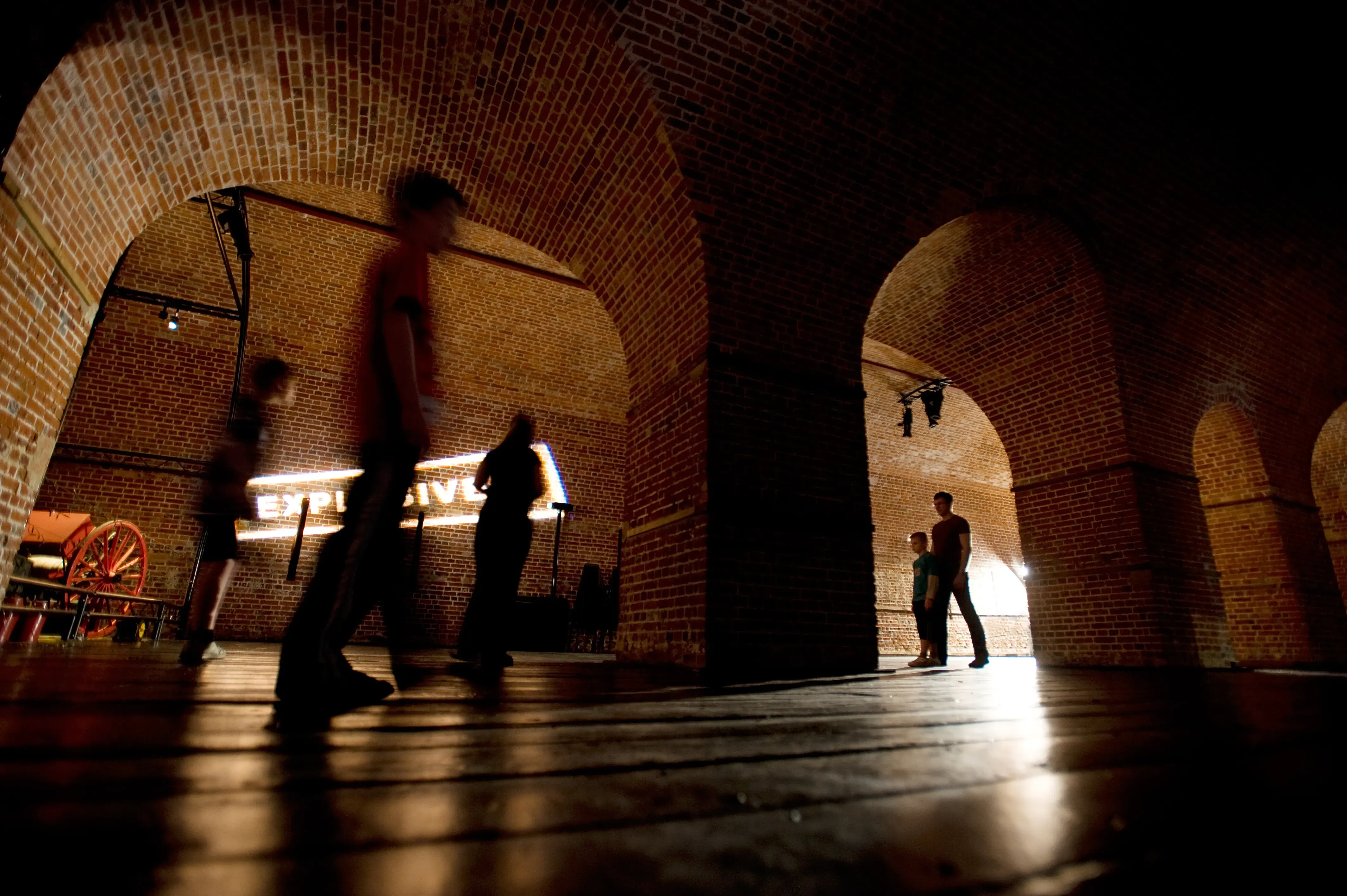 The brick vaulted storage space of Explosion Museum of Naval Firepower. 